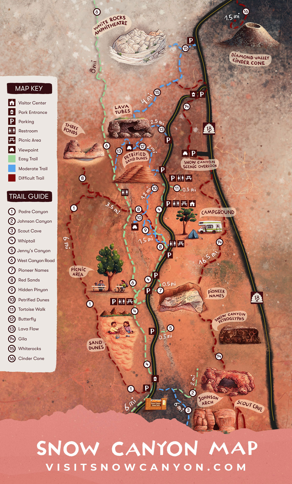 Snow Canyon State Park map