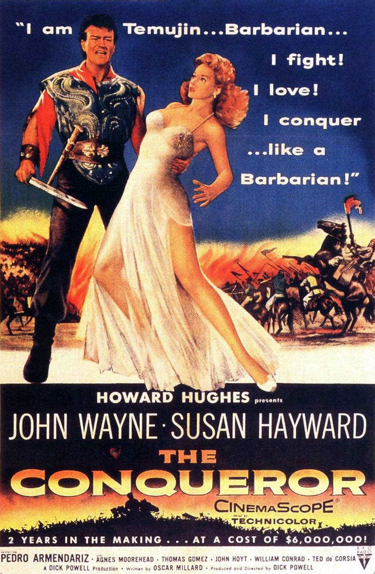 Original 1956 theatrical poster for The Conqueror starring John Wayne and Susan Hayward